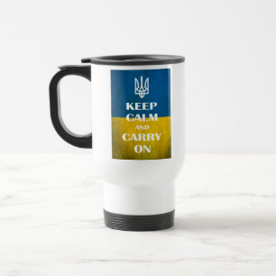 Mug De Voyage Keep calm and carry on Ukrainian emblem trident