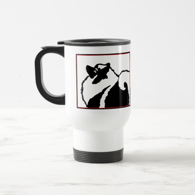 Mug De Voyage Keeshond Graphics - Cute Original Chig Art (Gauche)