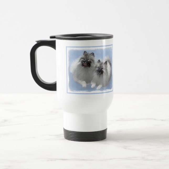 Mug De Voyage Keeshond Paire de Kees Peinture Art animal origina (Gauche)