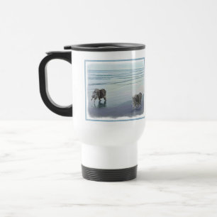 Mug De Voyage Keeshonds at the Seashore Peinture Dog Art