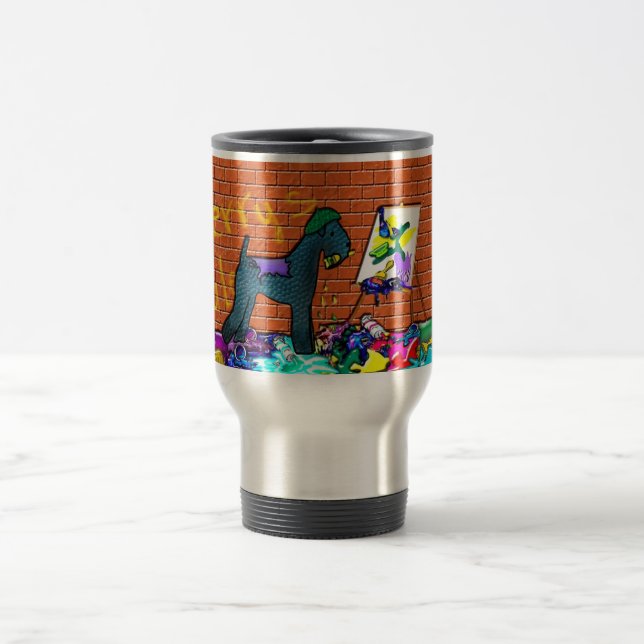 Mug De Voyage KERRY BLUE TERRIER GRAFFITI ARTISTE plus grande Mu (Centre)