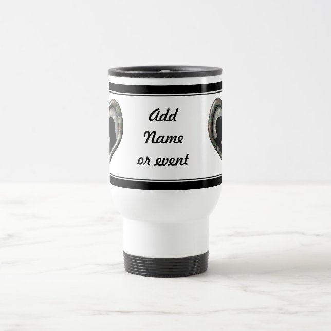 Mug De Voyage Kissing Couple Silhouette sur Camouflage Heart (Centre)