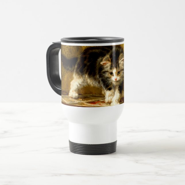 Mug De Voyage Kitten avec peinture et brosses (Devant gauche)