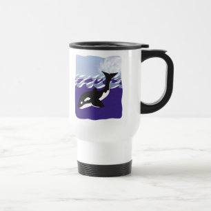 Mug De Voyage La baignade des baleines dans l'océan