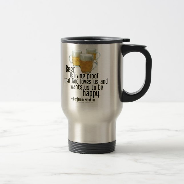 Mug De Voyage La bière est preuve (Franklin) (Droit)