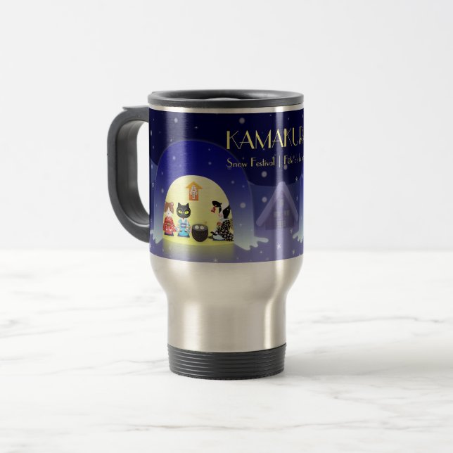 Mug De Voyage La fête de neige d'Edo-Neko (Devant gauche)