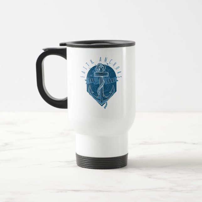 Mug De Voyage La foi nautique Ancre l'âme (Gauche)