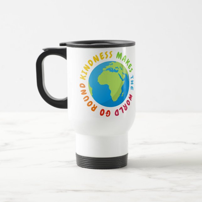 Mug De Voyage La gentillesse font le monde aller en rond - (Gauche)