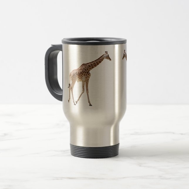 Mug De Voyage La girafe isolée marche (Devant gauche)