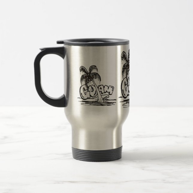 Mug De Voyage la Guam dans noir et le blanc (Gauche)