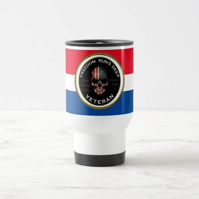 MUG DE VOYAGE LA LIBERTÉ FONCTIONNE EN VÉTÉRAN PROFOND (Centre)