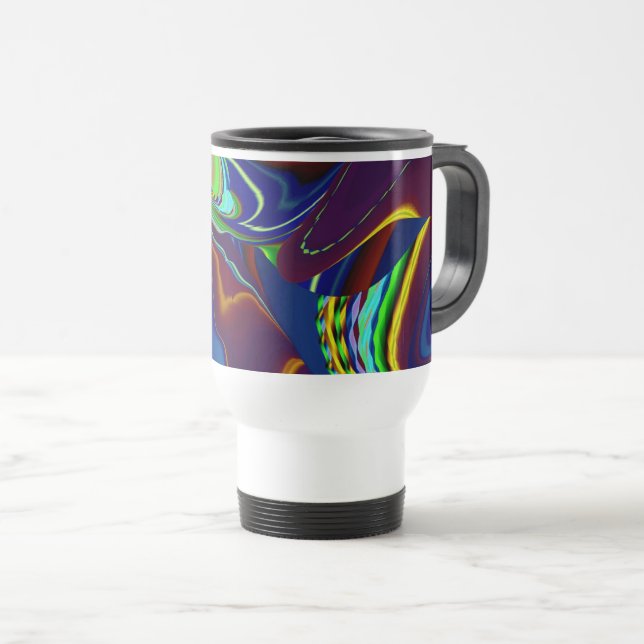 Mug De Voyage La magie de l'été, 3D Art Abstrait (Devant droit)