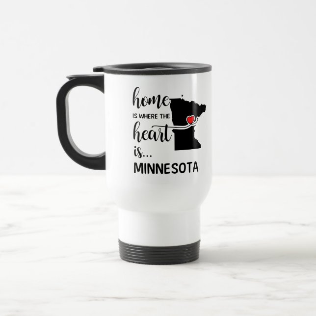 Mug De Voyage La maison du Minnesota est le coeur (Gauche)