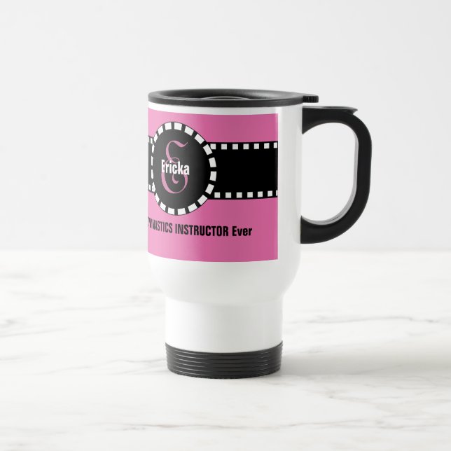 Mug De Voyage La meilleure coutume V1 de monogramme (Droite)