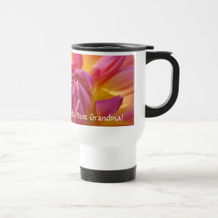 Mug De Voyage LA MEILLEURE GRAND-MAMAN DU MONDE ! Fleurs de