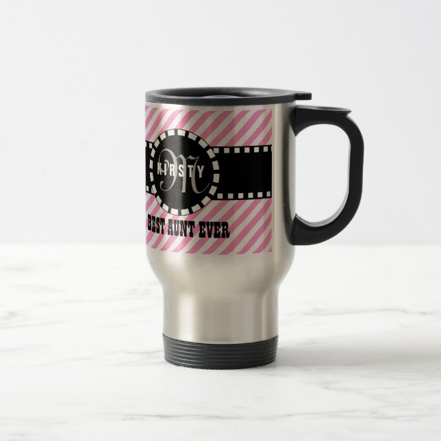 Mug De Voyage La meilleure TANTE jamais monogramme avec la (Droit)
