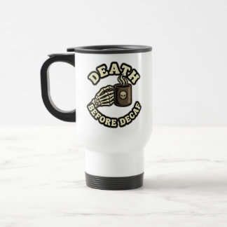 Mug De Voyage La mort avant le décaféiné | Crâne de dépendant au