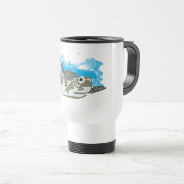 Mug De Voyage La natation des tortues de mer (Devant droit)