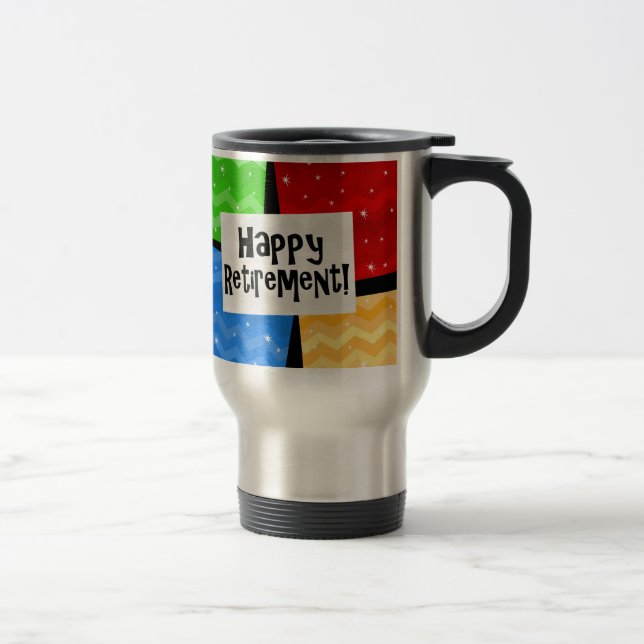 Mug De Voyage La retraite heureuse, couleur primaire ajuste la (Droit)