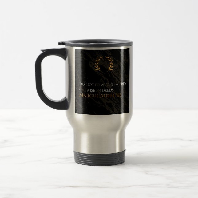 Mug De Voyage La sagesse de Marcus Aurelius : les actions parlen (Gauche)