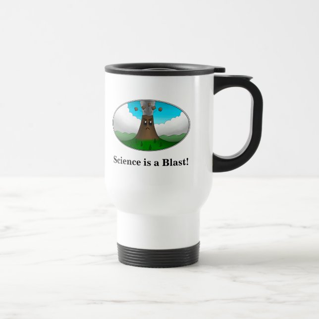 Mug De Voyage "La science, c'est explosif !" Cartoon Volcan (Droite)