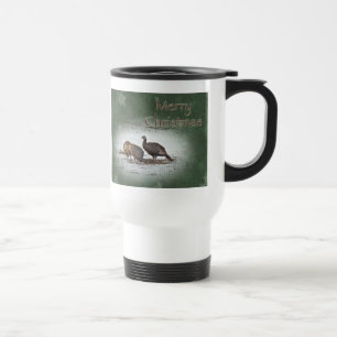 Mug De Voyage La Turquie sauvage de Noël dans un champ de neige