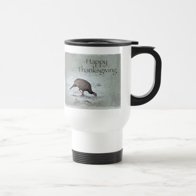 Mug De Voyage La Turquie sauvage de Thanksgiving dans un champ n (Droite)