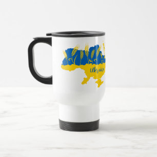 Mug De Voyage La typographie ukrainienne et l'oreille au blé sur