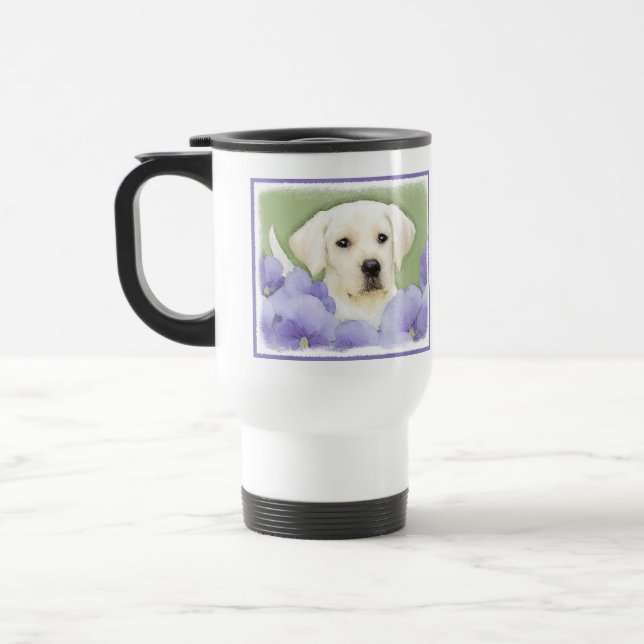 Mug De Voyage Labrador Retriever Puppy Painting Original Chien A (Gauche)