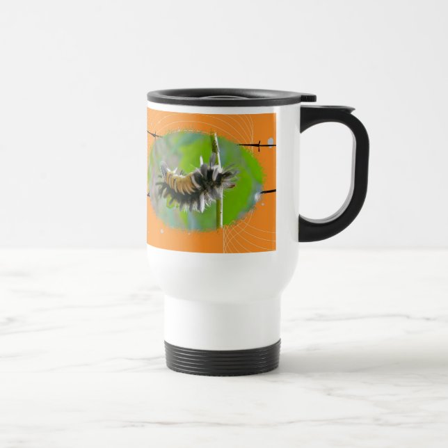 Mug De Voyage Lait Tussock Moth Caterpillar Orange Items (Droite)