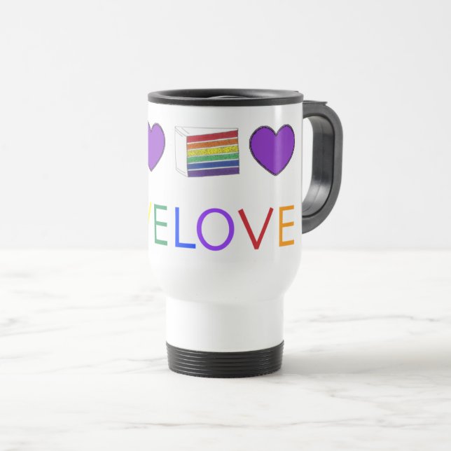 Mug De Voyage L'amour est Amour Arc-en-ciel Purple Gay pride de  (Devant droit)
