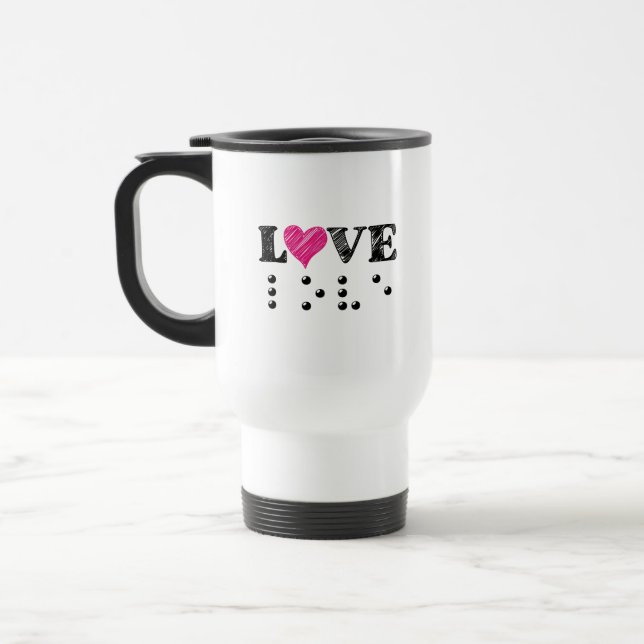 Mug De Voyage L'amour est le braille aveugle (Gauche)