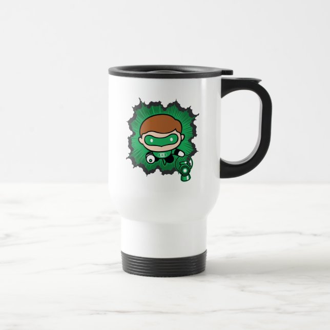 Mug De Voyage Lanterne verte de Chibi qui traverse l'espace (Droite)