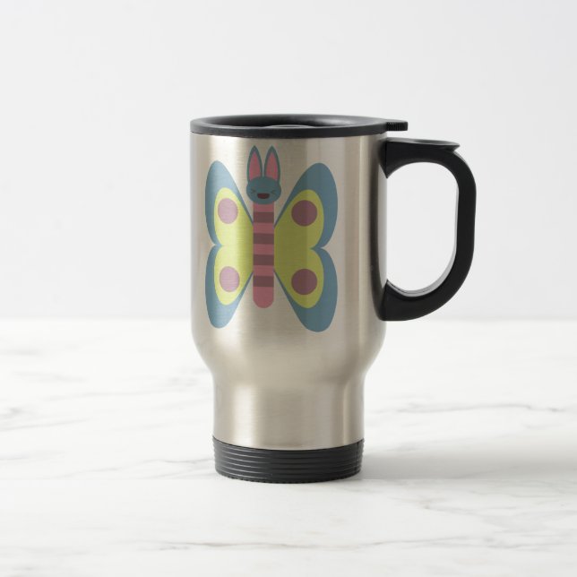 Mug De Voyage Lapin papillon hybride adorable Kawaii (Droit)