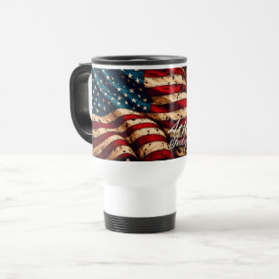 Mug De Voyage L'art du drapeau américain vintage pour le 4 juill