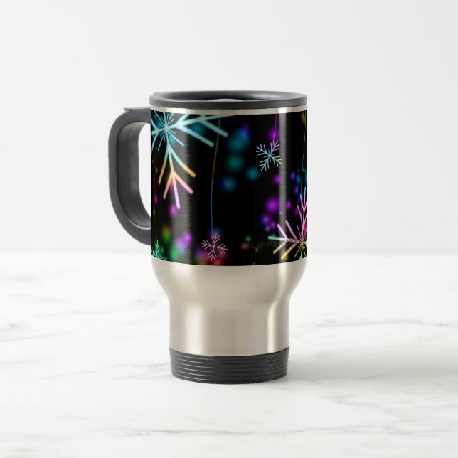 Mug De Voyage L'atmosphère de Noël festive et animée de Slippery (Devant gauche)