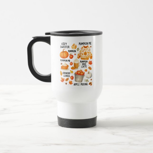 Mug De Voyage Latte épice citrouille |Café d'automne cosy Vibes  (Gauche)