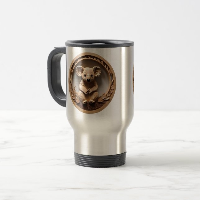 Mug De Voyage L'Australien Koala Bear Wood Carving, (Devant gauche)