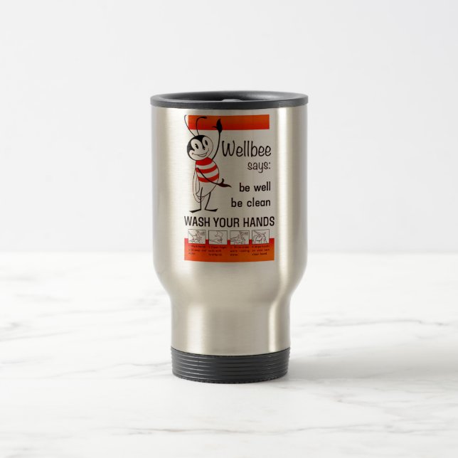 Mug De Voyage LAVAGE de CDC de Wellbee VOTRE affiche de (Centre)