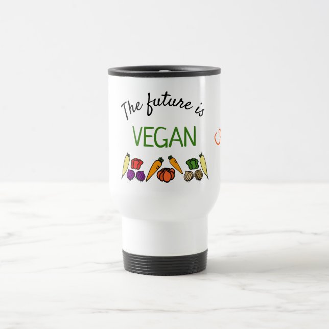 Mug De Voyage L'avenir est VEGAN, personnalisé, votre nom (Centre)
