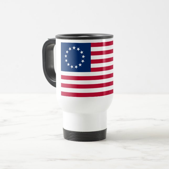 Mug De Voyage Le Cercle des étoiles, drapeau américain par Betsy (Devant gauche)