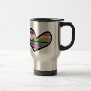 Mug De Voyage le coeur avec multicolores toucher rempli