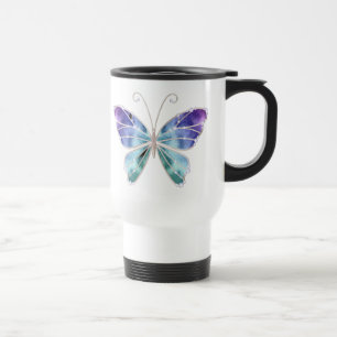 Mug De Voyage Le cool ombrage le papillon d'ailes d'arc-en-ciel