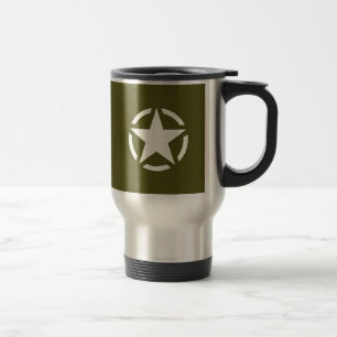 Mug De Voyage Le Crayon des étoiles Vintage sur le vert de Khak