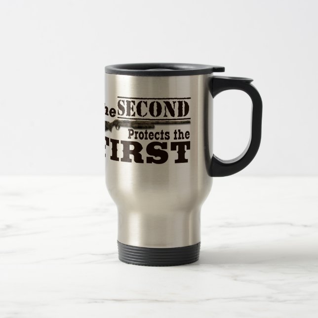 Mug De Voyage Le deuxième amendement protège le premier (Droit)