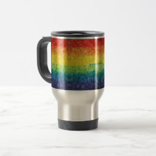 Mug De Voyage Le drapeau tie-dyé de SlipperyJoe arc-en-ciel pres