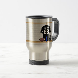 Mug De Voyage Le football personnalisé Jersey de gris noir et