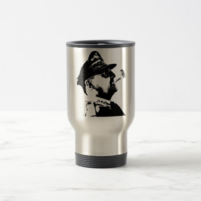Mug De Voyage Le Général MacArthur -- Noir et blanc (Centre)