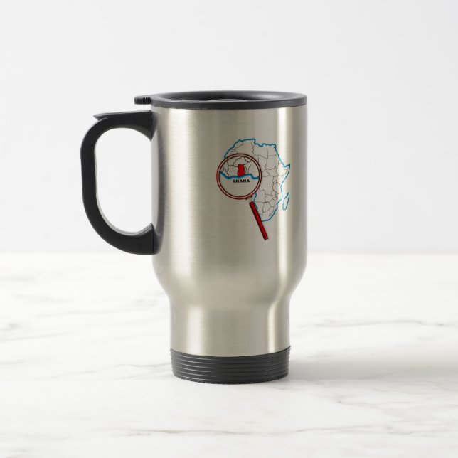 Mug De Voyage Le Ghana sous une loupe (Gauche)
