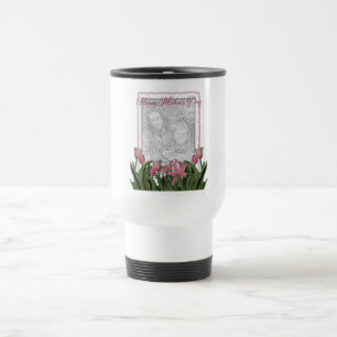 Mug De Voyage Le jour de mères - tulipes roses - ajoutent votre